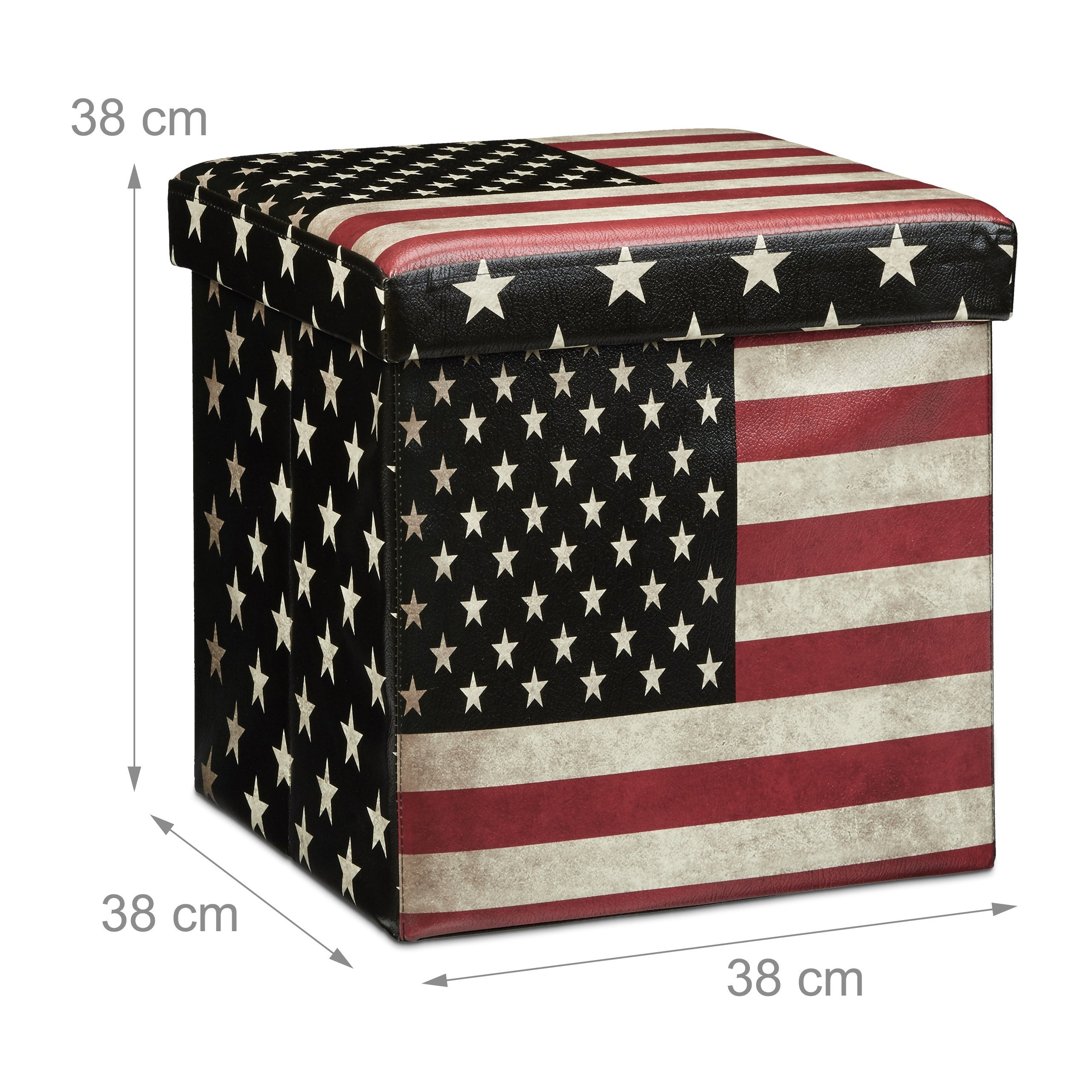 Sgabello pieghevole contenitore panca pieghevole 38 x 38 cm USA multicolor 3013093
