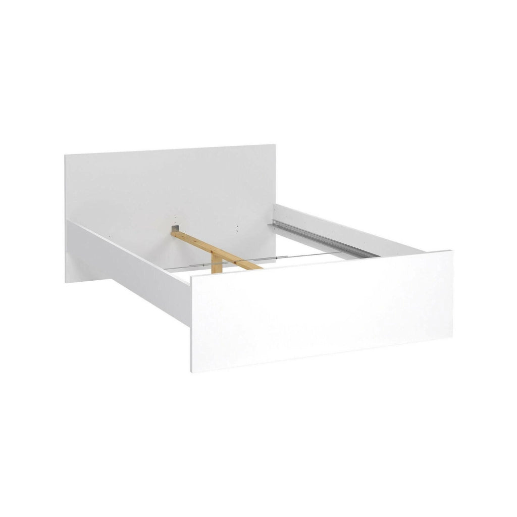 Letto piazza e mezza Bora, Sommier per camera da letto, Giroletto per stanza, Struttura porta materasso, 207x146 h80 cm, Bianco lucido