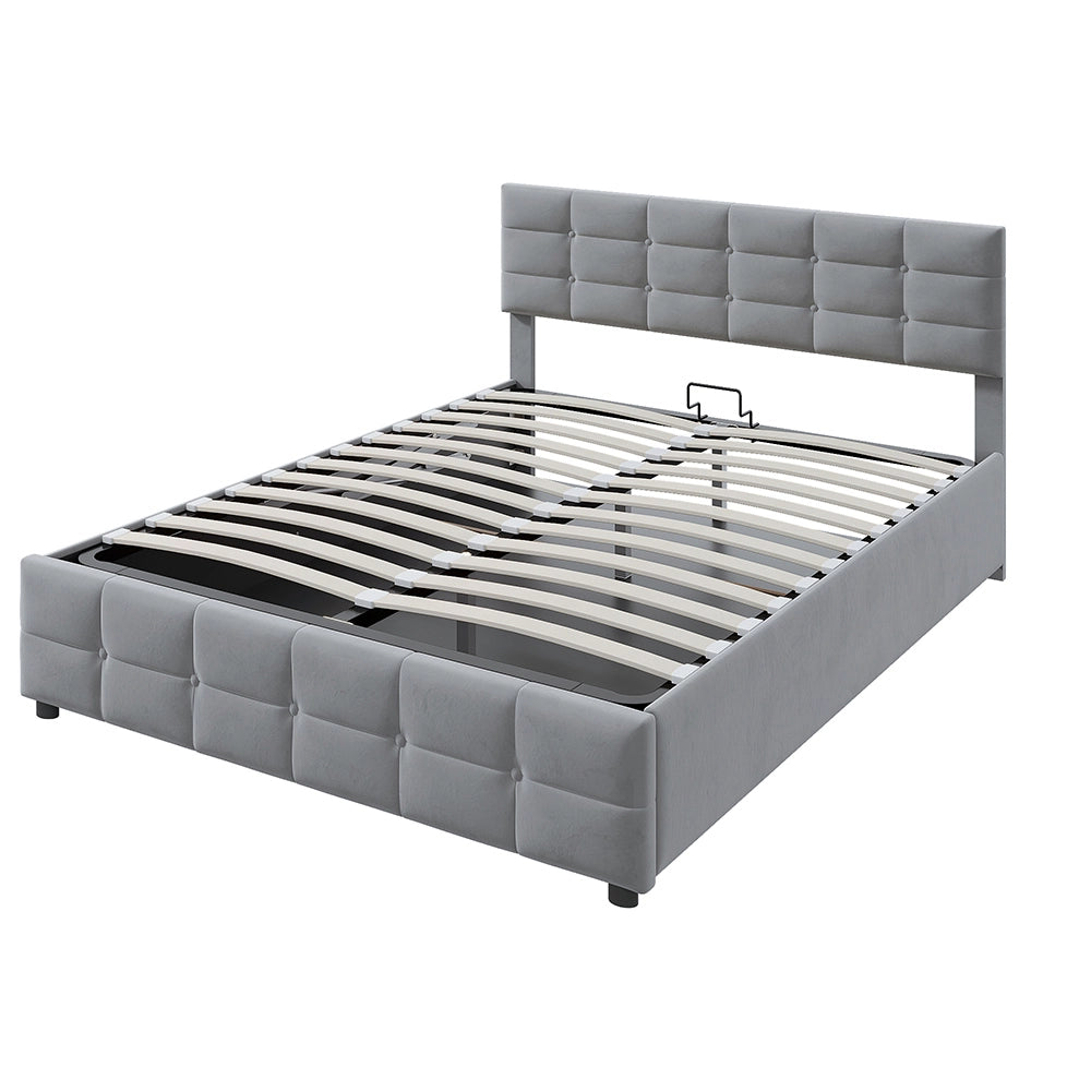 Letto 180x200 cm con contenitore idraulico - Xylo - Grigio