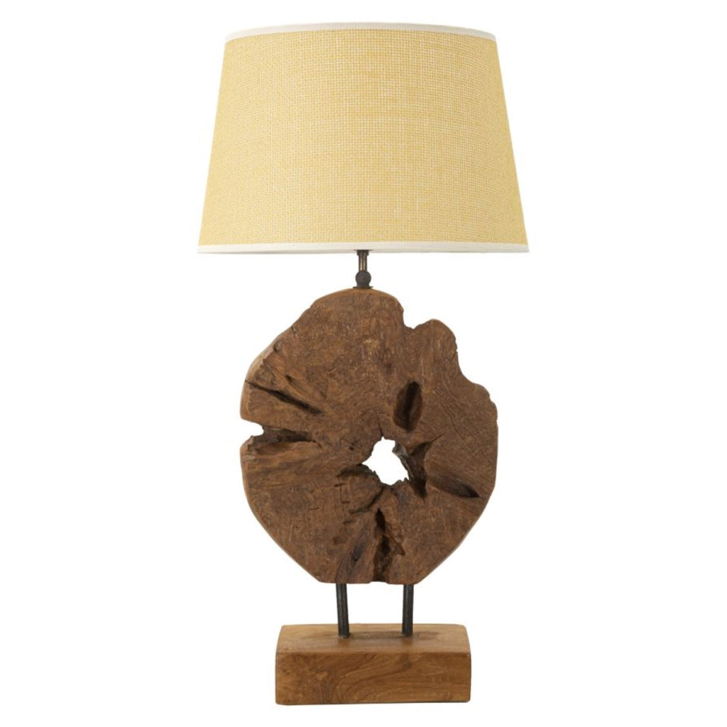 Lampada da Tavolo VKH119, Marrone, Legno, 35x35x69 cm