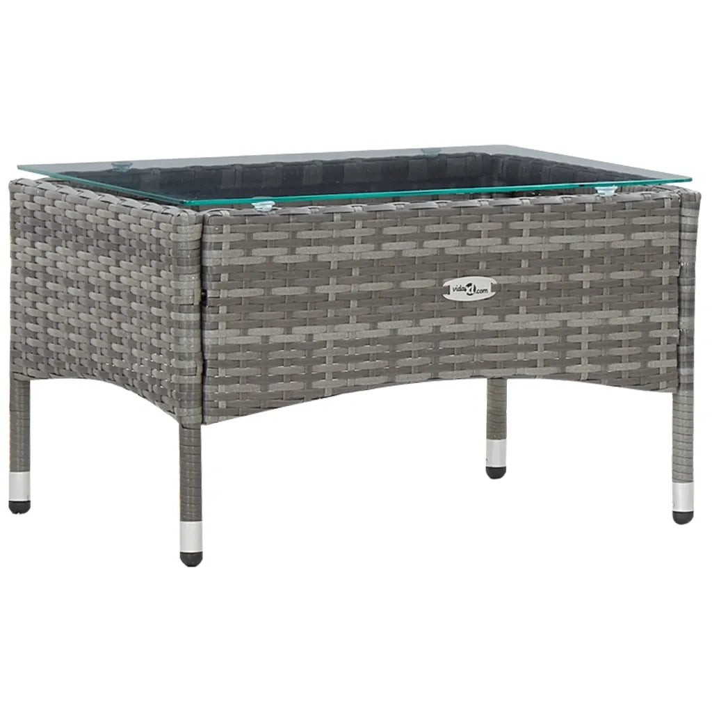 Set Divani da Giardino 4 pz | Set Salotto da Giardino con Cuscini in Polyrattan Grigio