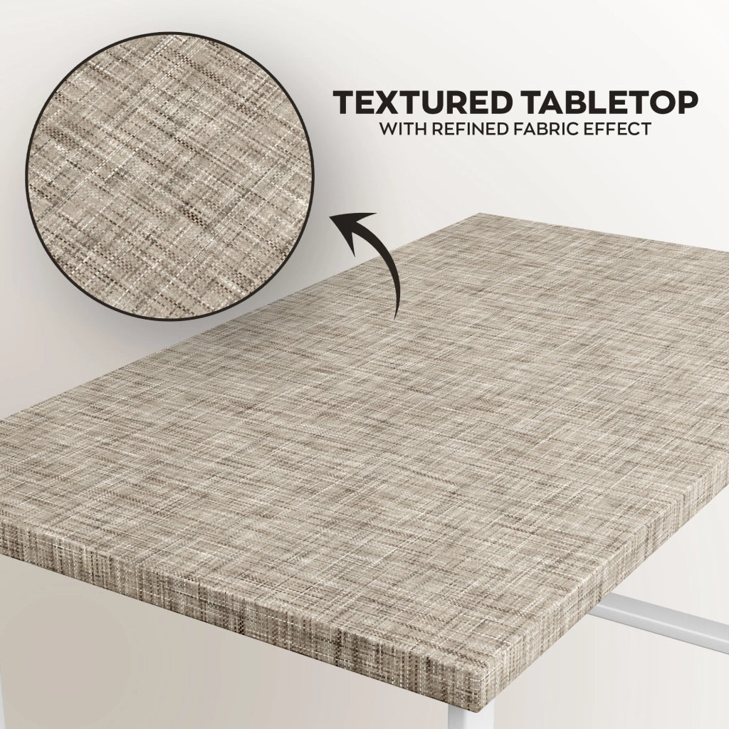 Tavolo da pranzo in legno e metallo con piedi squared bianchi 160x90 cm Grigio Testurizzato