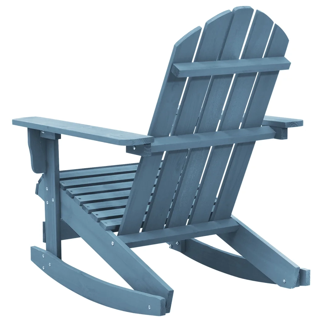 Sedia a Dondolo Adirondack in Legno Massello di Abete Blu 315885