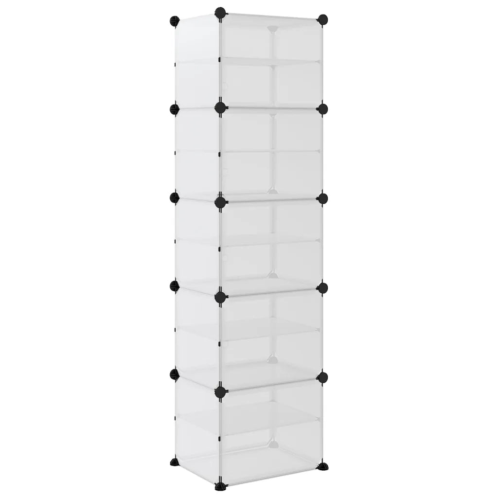 Scarpiera Trasparente-Scaffale per scarpe 44x31,5x153,5 cm in PP