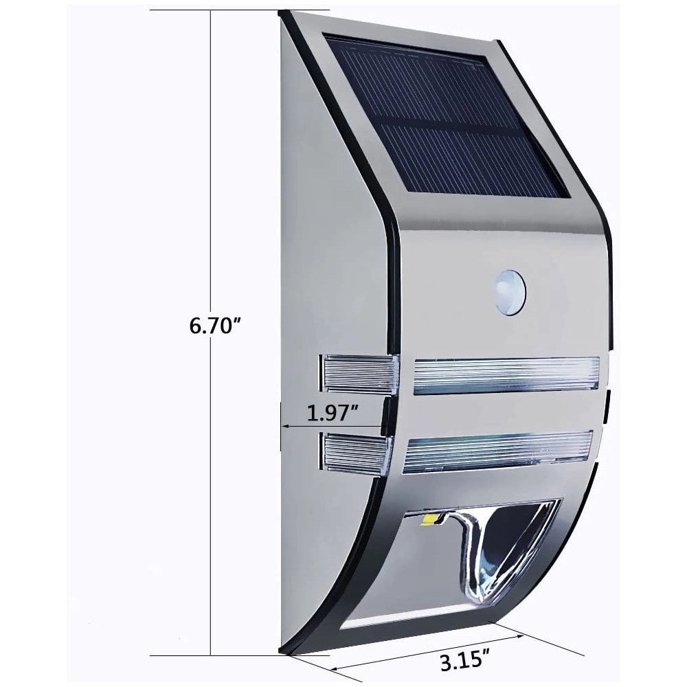 Trade Shop - Segnapassi Lampada Luce Led Con Pannello Solare Ricaricabil Sensore Crepuscolare -