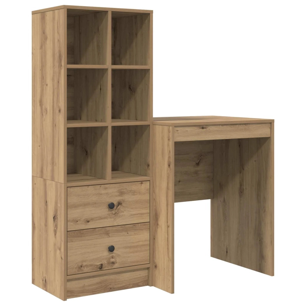 Scrivania con cassetto con lo scaffale 2 pcs Rovere artigianale 3337344