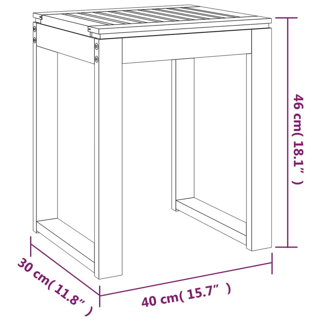 Sgabello da Bagno 40x30x46 cm in Legno Massello di Noce CFW2415882
