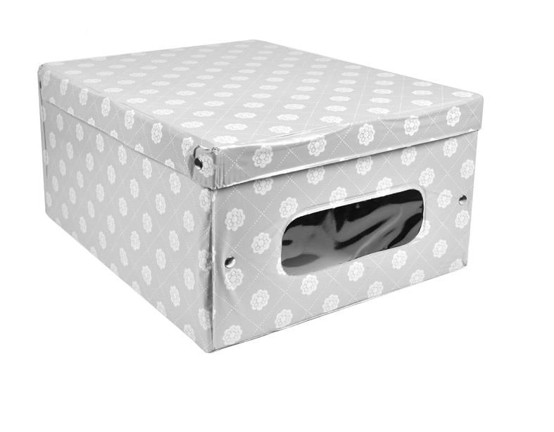 SET 3 SCATOLE PORTABIANCHERIA CROME IN PVC 48 X 36X 19 CM ASSORTITA