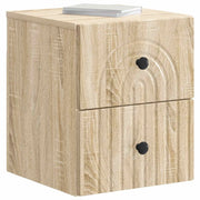 Comodino | Armadio da Notte | Mobiletto da notte a muro Rovere Sonoma 33 x 34,5 x 40 cm