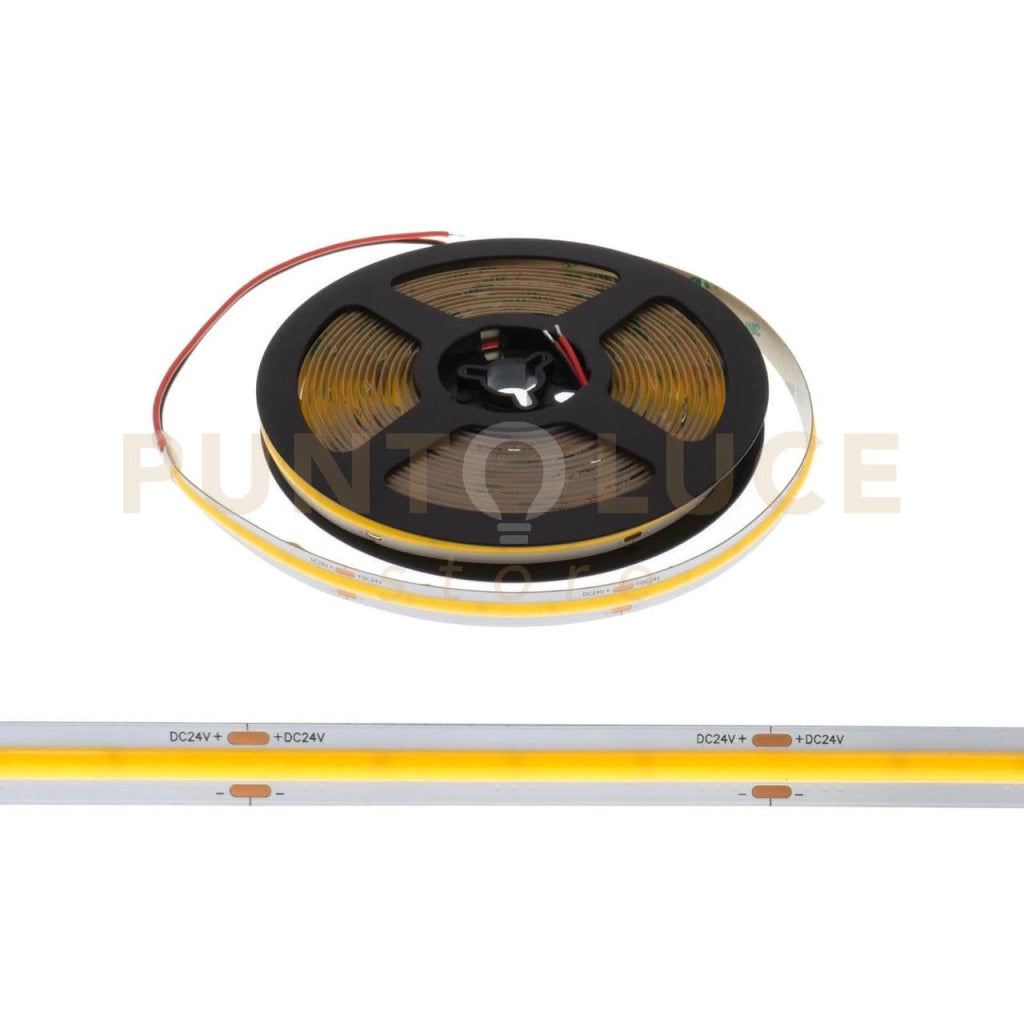 STRIP LED COB 256LED PER MT 24V 10W PER MT 1200LM 6500K IP20 CRI>80 PCB8MM CUT25MM ROTOLO 5M
