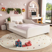 Letto singolo imbottito per bambini 90x200 cm con scrivania e sgabello