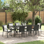 Set da Pranzo per Giardino con cuscino 9 pcs Nero polyrattan 3380077