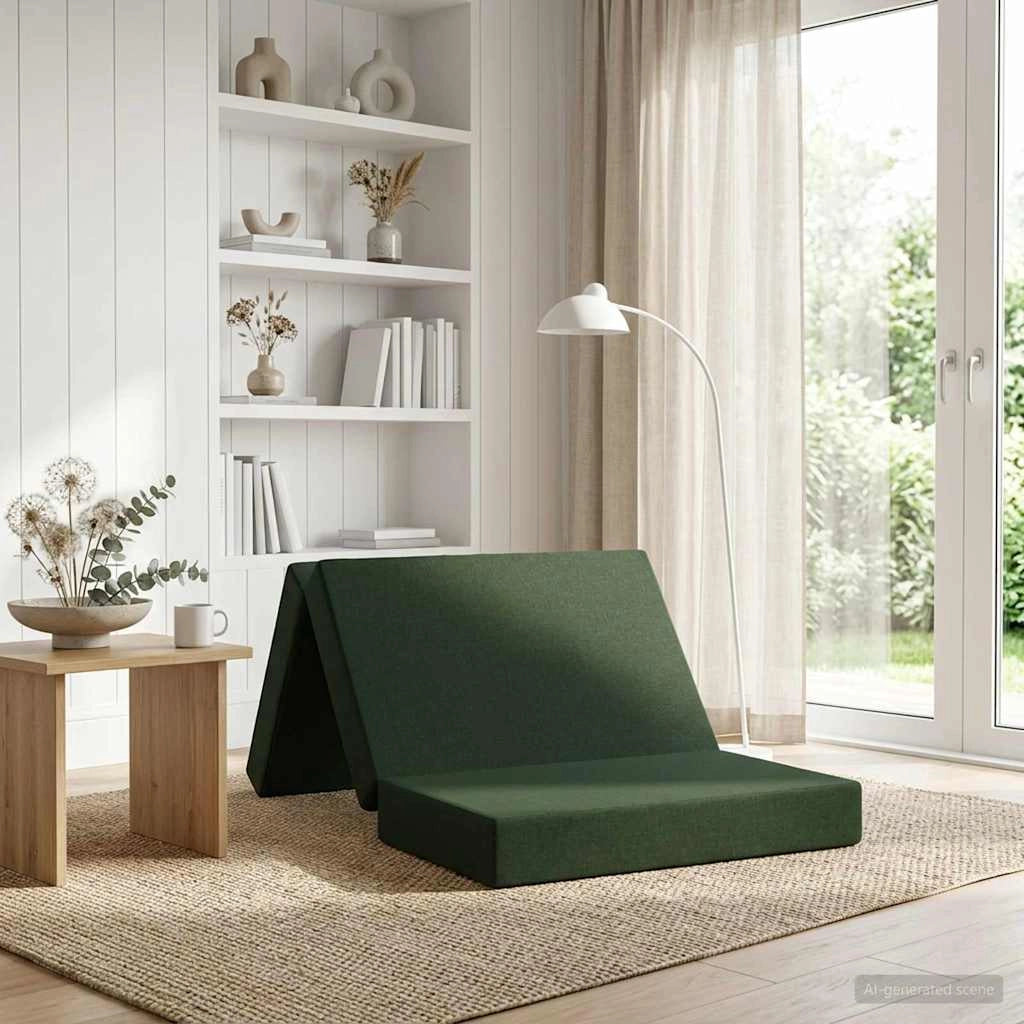 Divano Letto Pieghevole 100 x 67 x 45 cm Verde Scuro 900199