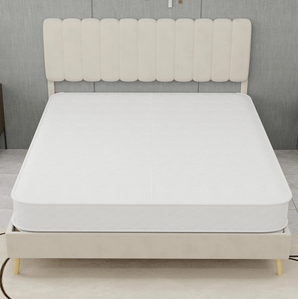 Materasso a molle insacchettate con memory foam e tessuto 3D bianco