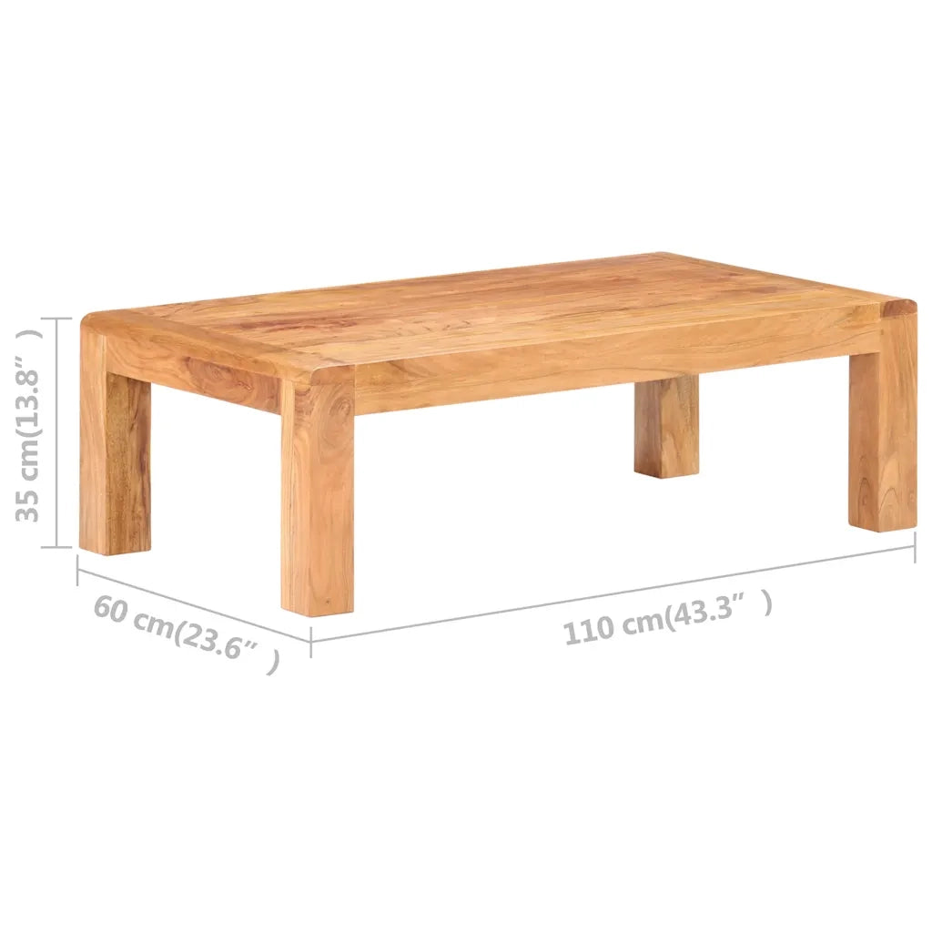 Tavolino da Salotto-Tavolino da soggiorno-Tavolo 110x60x35 cm Massello Acacia Finitura Ambra