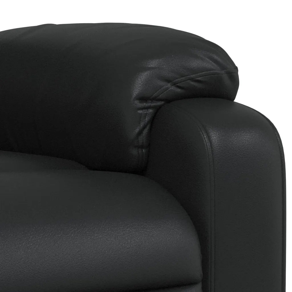 Divano Sedia-Poltrona Reclinabile Nera in Similpelle 393969