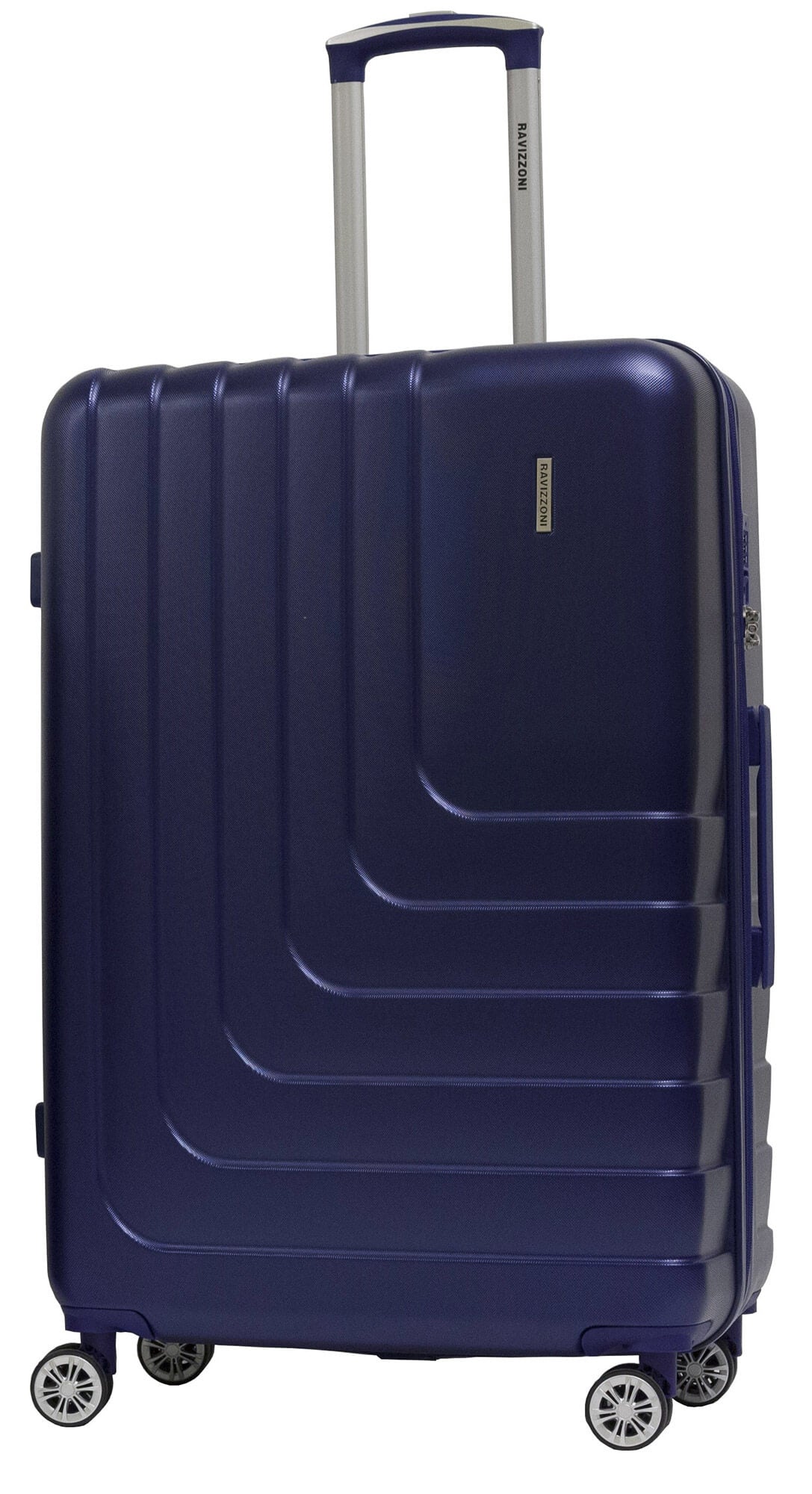 Trolley Valigia Grande Rigida in ABS 4 Ruote TSA Ravizzoni Titanio Blu