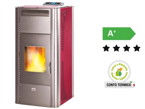 TERMOSTUFE PELLET QUEEN IDRO 20 BORDEAUX