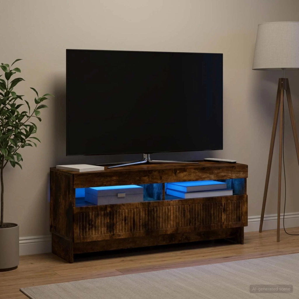 Mobile TV LED Rovere Fumo Legno ingegnerizzato 896110