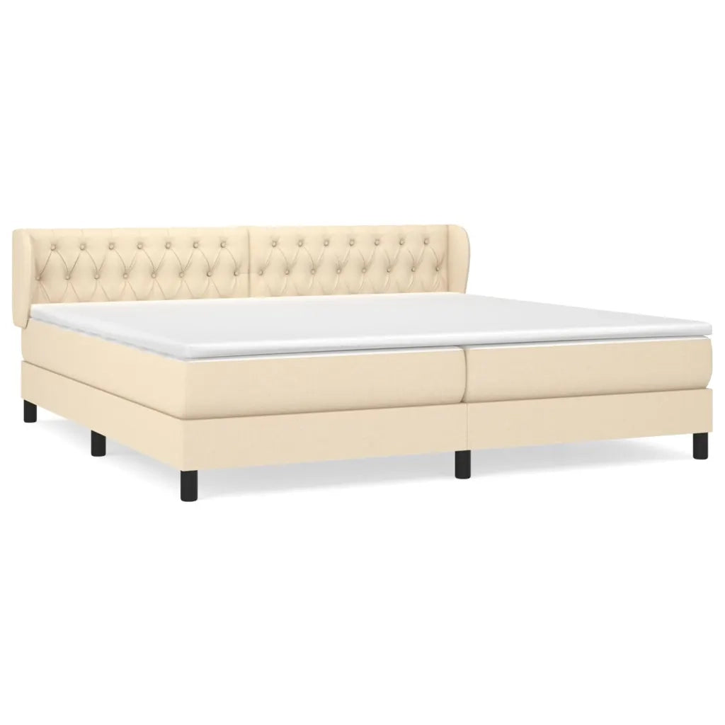 Giroletto a Molle con Materasso Crema 200x200 cm in Tessuto