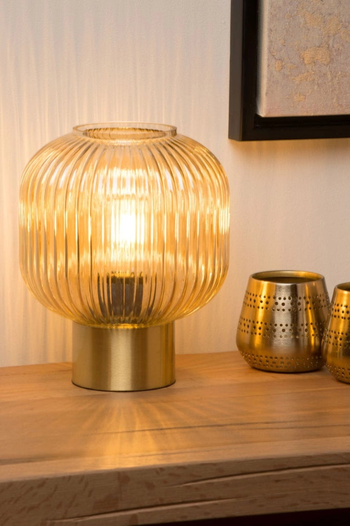 Lucide MALOTO lampada tavolo oro/ambra vetro E27 40W