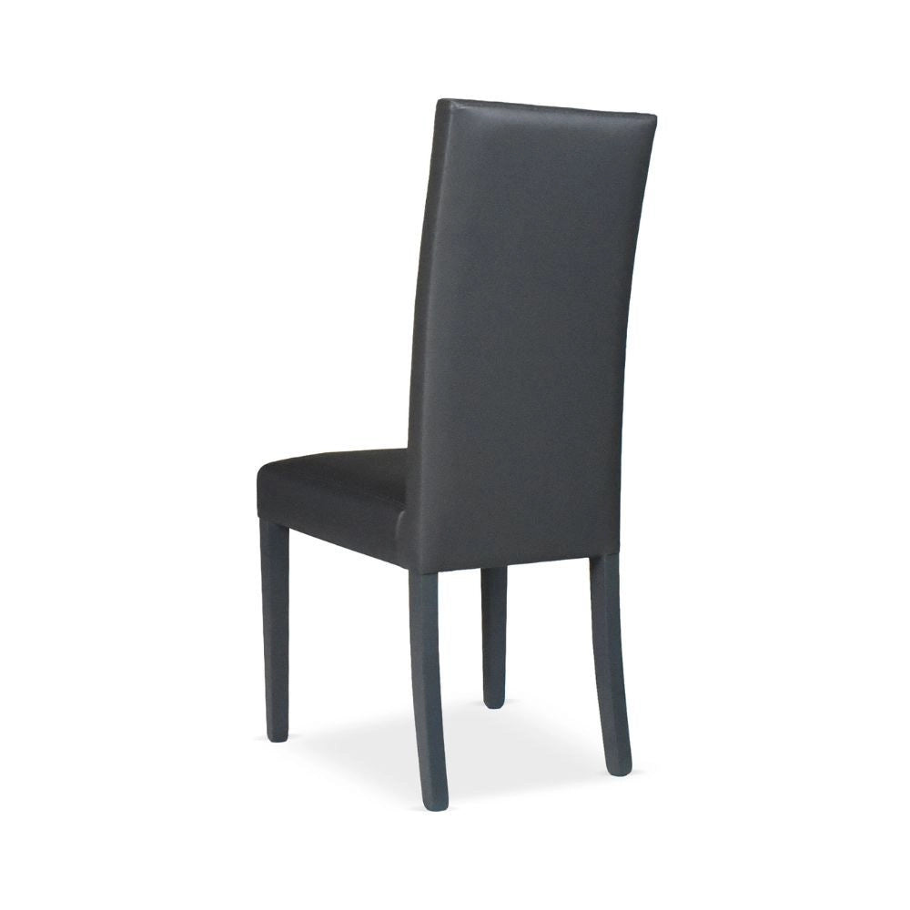 Set 2 Sedie Nancy ecopelle colore grigio antracite