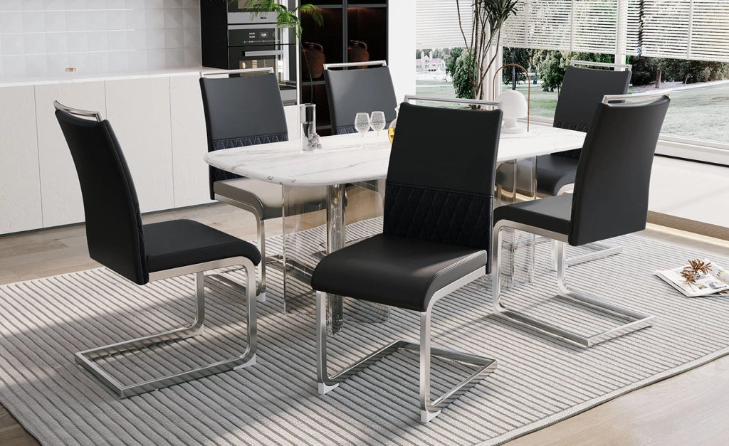Sedia ergonomica con schienale in PU e lino; metallo; nera