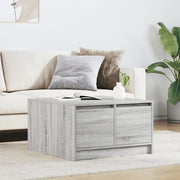 Tavolino da Salotto con Cassetti Grigio Sonoma 70,5x70x40 cm