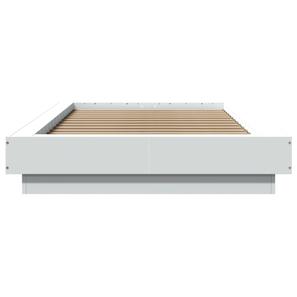Letto singolo | Letto per adulti | Giroletto con Luci LED Bianco 75x190 cm in Legno Multistrato