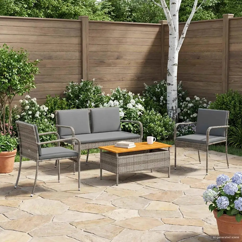 Set da giardino con cuscino acciaio