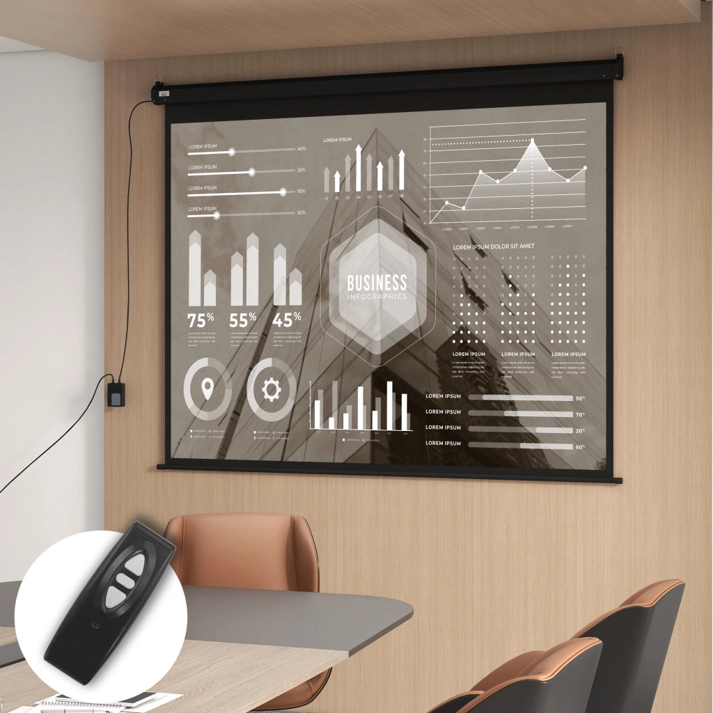 Schermo per Proiettore 100 Pollici 4:3 Telecomando ¨C zephmum ¨C 203x152 cm Nero