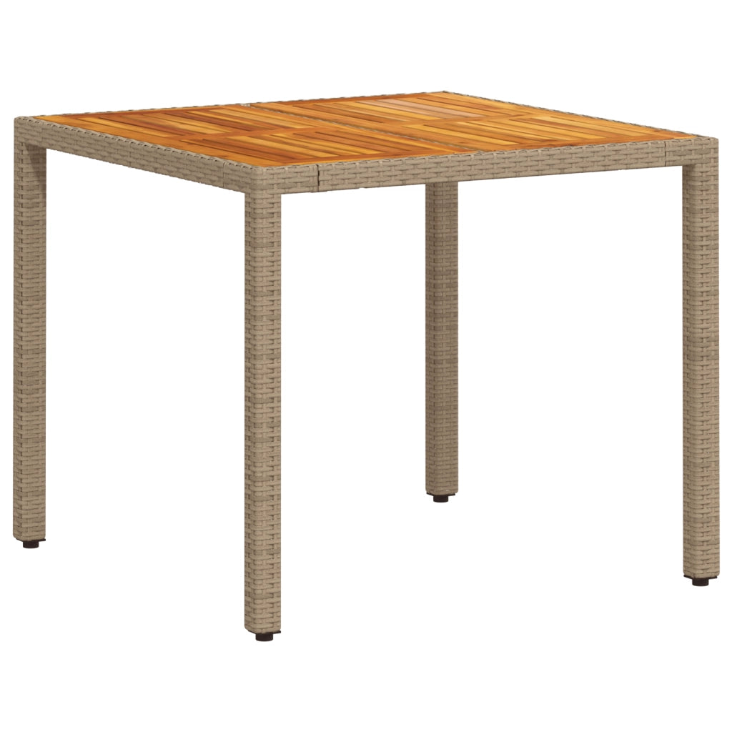 Set da pranzo da giardino 3 pezzi con cuscini beige polyrattan