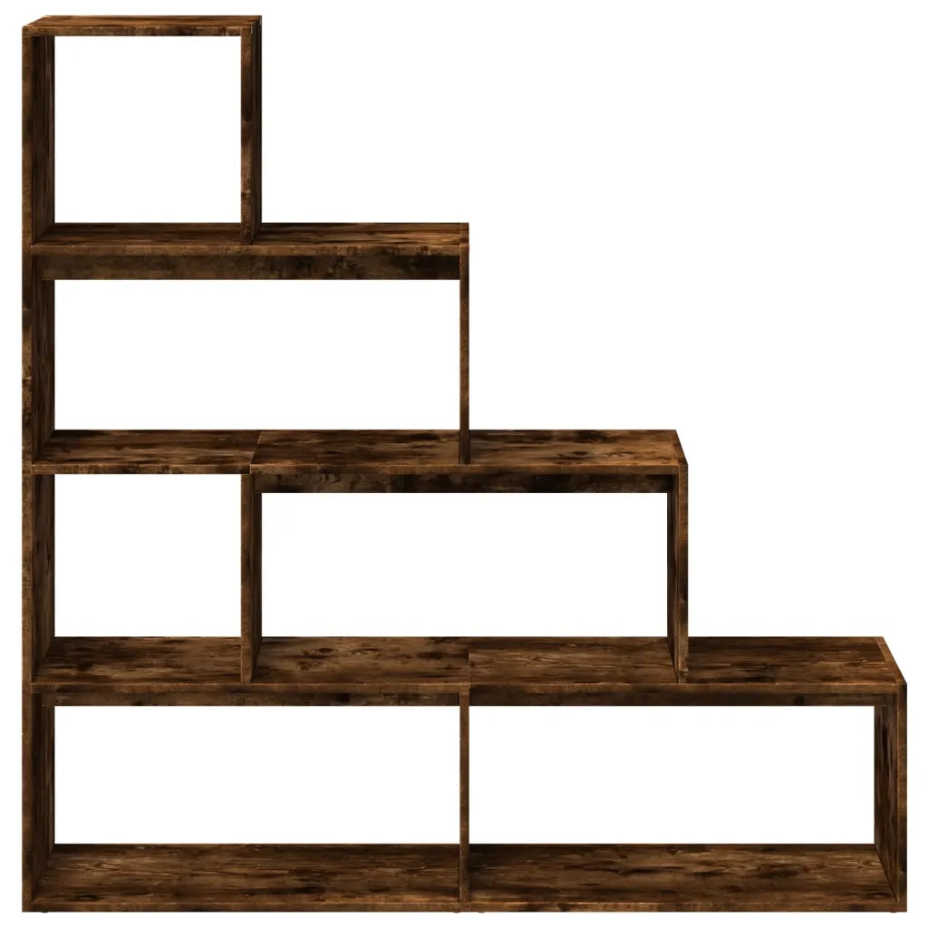 Libreria 4 Ripiani-Scaffale per Libri-Mobile di Stoccaggio Rovere Fumo 143,5x29x143,5 cm in Truciolato