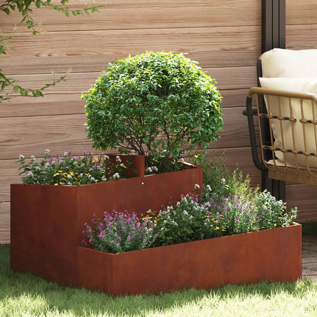 Fioriere | Cassetta per fiori | Vaso da giardino Marrone 80 x 80 x 50 cm