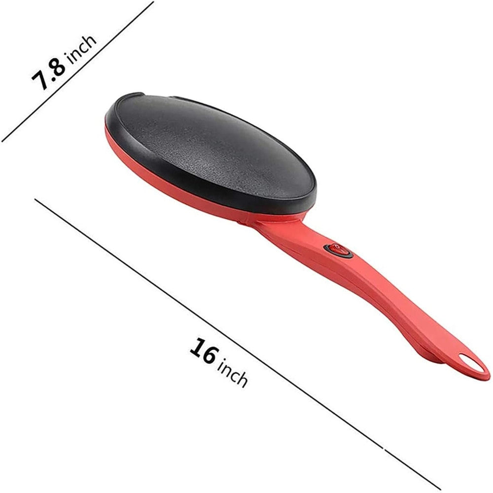 Trade Shop - Crepiera Macchina Per Crepes 600 Watt Con Manico Piastra 20 Cm Antiaderente -