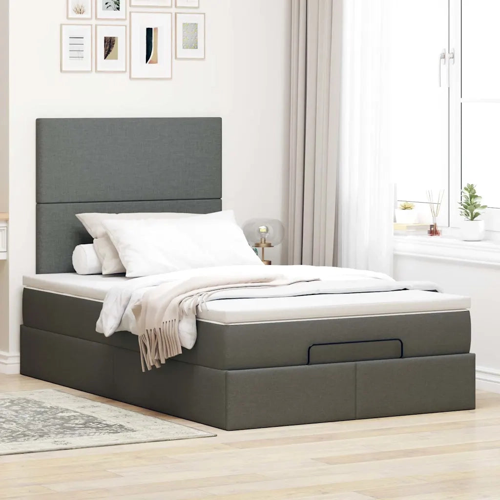 Struttura Letto Pouf con Materasso 120x200 cm in Tessuto 3313914