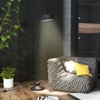 Lampada da terra con rotazione a 180°, lampada ad arco con paralume regolabile, interruttore al piede, 42x25,5x152cm, nero