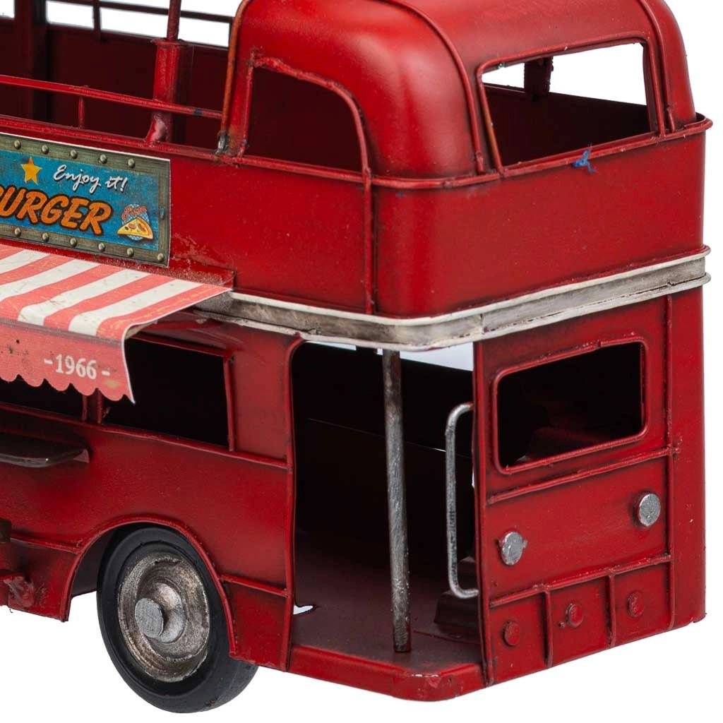 Autobus doppio in metallo rosso 28x14x18,5h cm