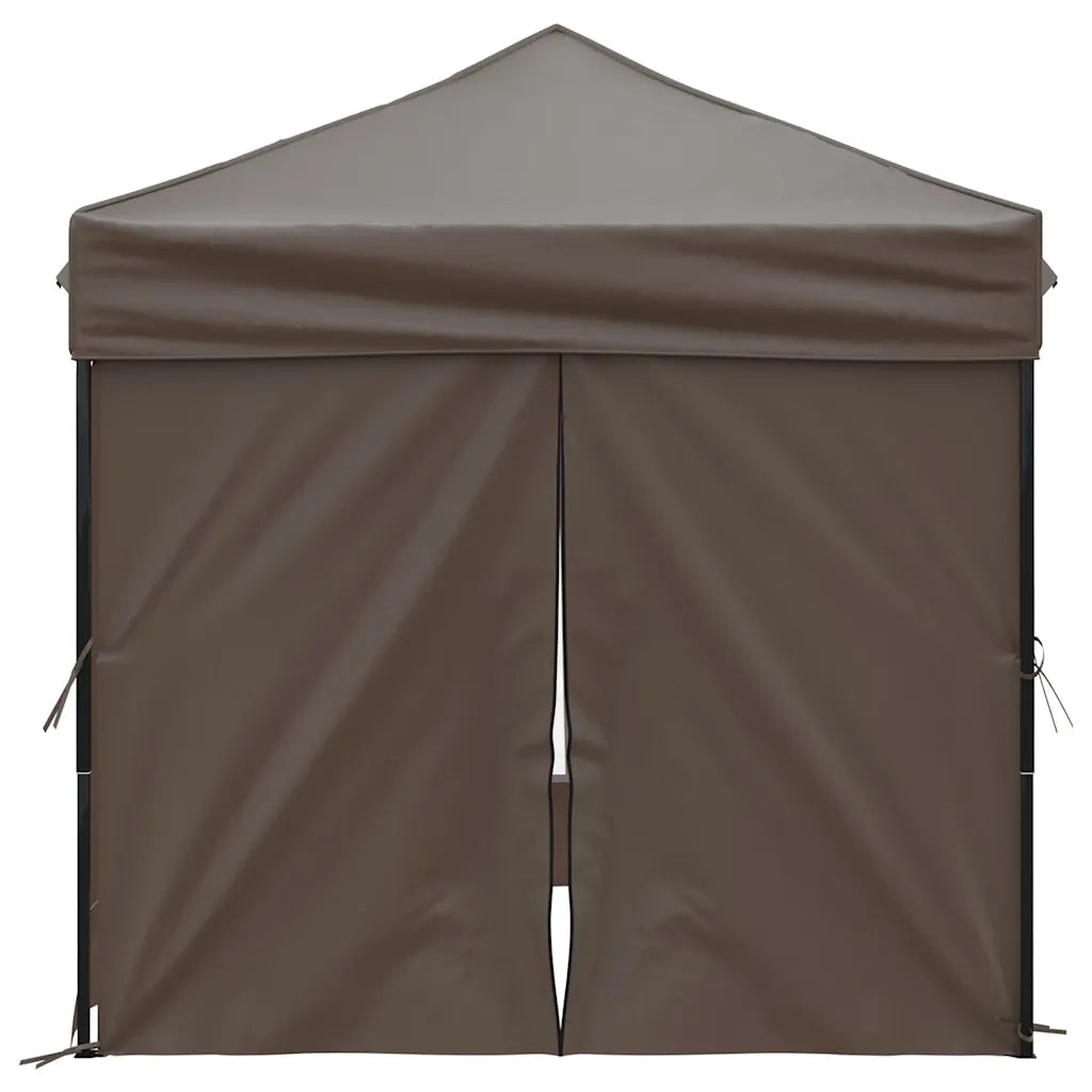 Tenda per Feste Pieghevole con Pareti Laterali Tortora 2x2 m
