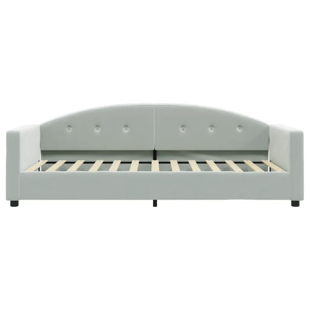 Letto singolo | Letto per adulti | Letto da Giorno Grigio Chiaro 90x200 cm in Velluto