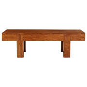 Tavolino da Salotto-Tavolino da soggiorno-Tavolo in Legno Acacia Finitura Ambra 110x55x35 cm 240376