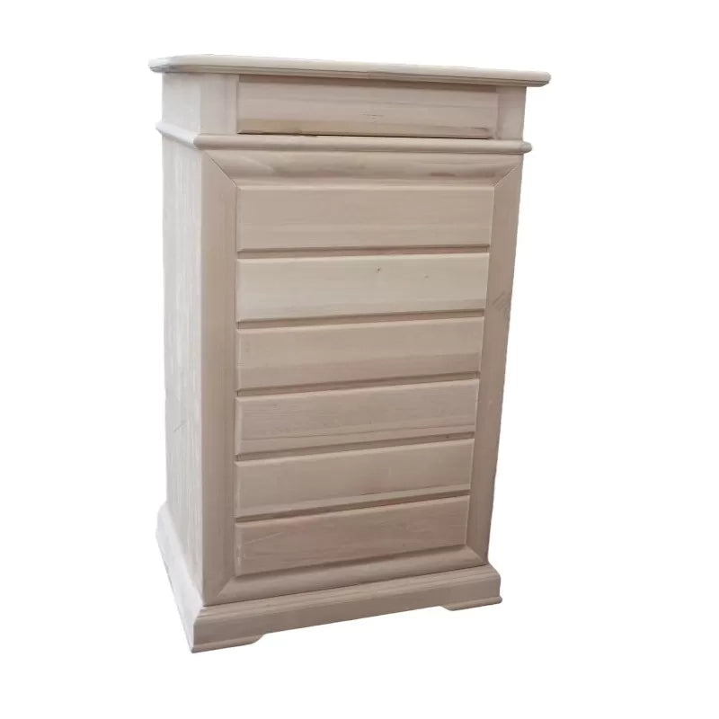 Cassettiera classica 7 cassetti legno grezzo 71x53x117 (3007) - Mobili 2G