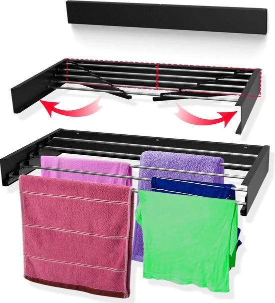Droogrek retrattile per interni ed esterni - Design compatto e risparmiatore di spazio - Ideale per bagno, camera da letto, balcone, terrazza, giardino e piscina