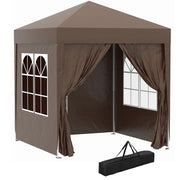Tenda da giardino pieghevole 4 pareti ¨C zephmum ¨C Marrone 200x200x200 cm