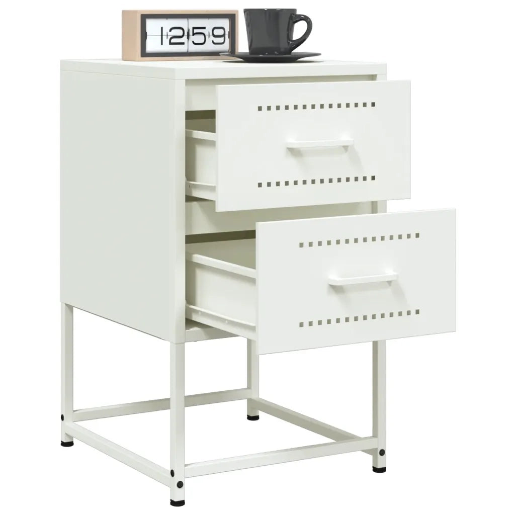 Comodini 2 pz Bianchi 36x39x60,5 cm in Acciaio