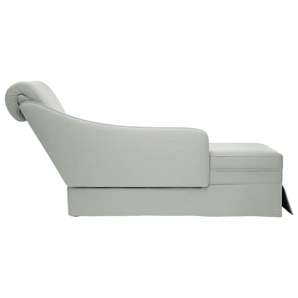Sdraio con Capezzale e Bracciolo Destro Velluto Grigio Chiaro 4009782