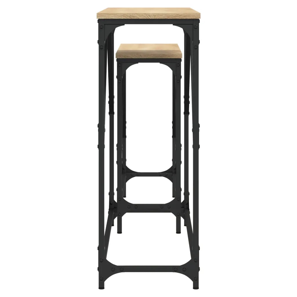 Tavoli Consolle | Tavolo d'Ingresso Impilabili 2 pz Rovere Sonoma Legno Multistrato