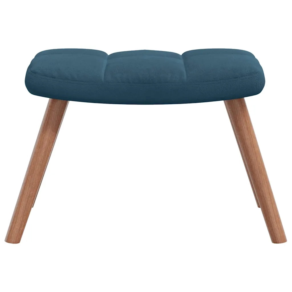 Divano Sedia-Poltrona Relax con Poggiapiedi Blu in Velluto 926550