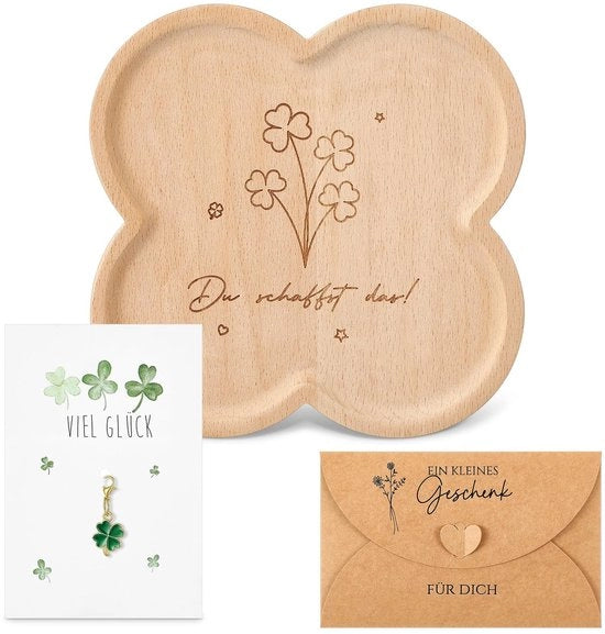 Regali di Fortuna - Scatola in Legno - Chiave da Parete - Carta di Auguri - Busta - Festa di Compleanno - Doni di Buon Fortun