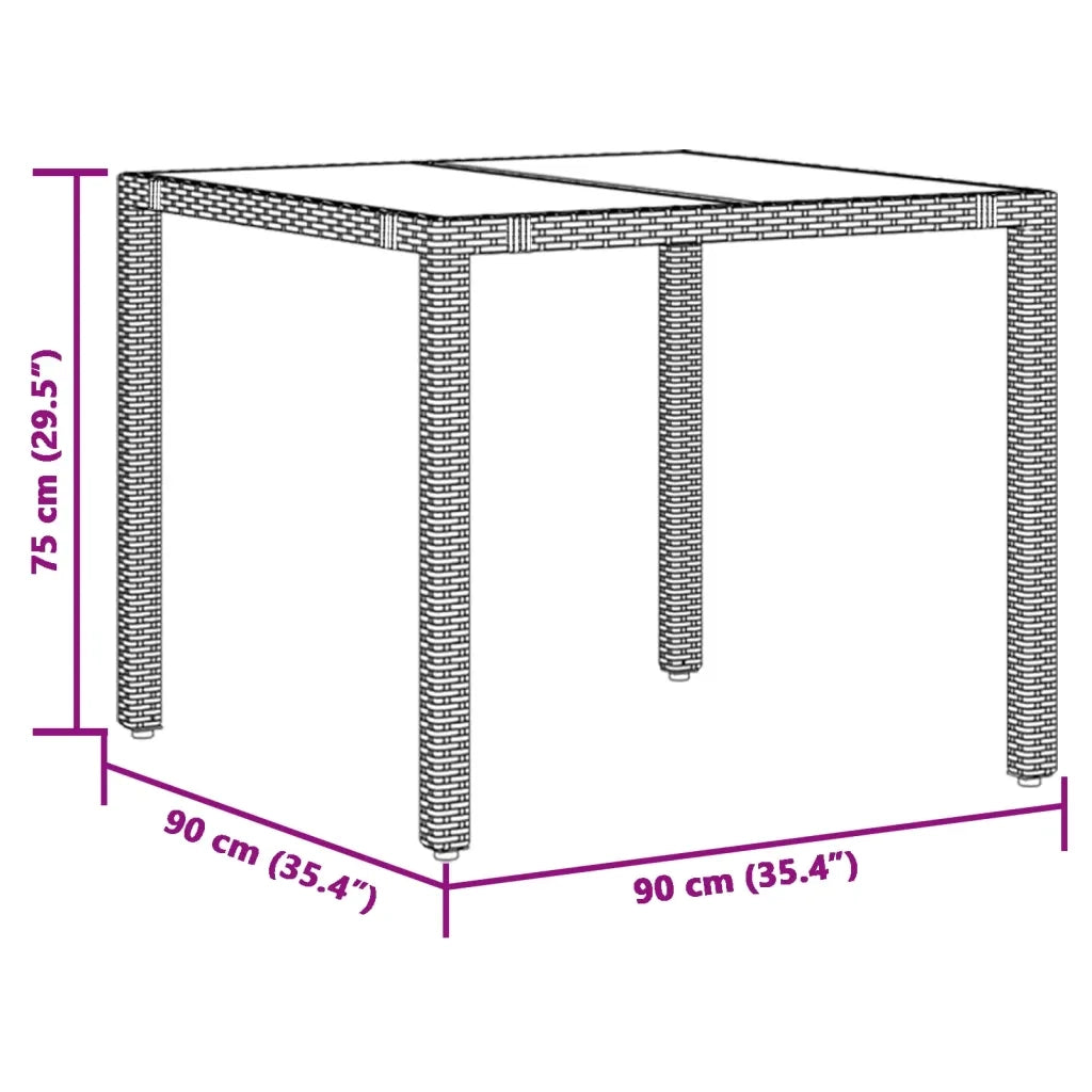 Set da Pranzo da Giardino 5 pz Nero con Cuscini in Polyrattan